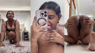 Horny Chubby Bengali GF Showing Licking Boobs Shaking