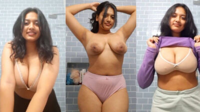 Crazy Big Boobie Desi GF Most Demanded Exclusive Viral Stuff Stripping Full Frontal NUDE with Face